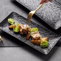 Assiette à Sushi Rectangulaire Style Japonais Motif Rock Mat Différentes Tailles Hôtel Restaurant Assiettes à Dîner en Céramique pour Mariage