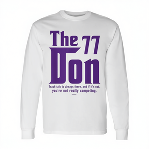 Camiseta de manga larga The 77 Don con diseño de texto morado inspirada en el deporte - Product Image 2