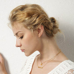 Collar con colgante personalizado de acero inoxidable 316L, chapado en oro PVD de 14K/18K, joyería fina de moda para grabar. - Product Image 1