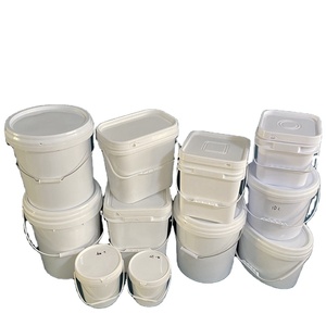 Plastic Bucket Food Grade1L 5L7L10L12L16L20L25L Gallon Plastic Square Plastic Bucket with handle and lid