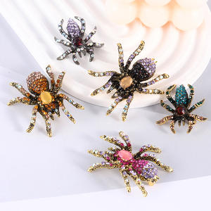 Vintage Cat Eye Spider Broche Coloré Strass Exagéré Insecte <span class=keywords><strong>Pin</strong></span> Rétro Partie & Costume Accessoire - Product Image 1