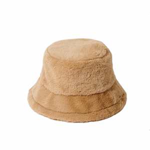 Solid Color Resemble Rabbit Hair Bucket <b>Hat</b> Winter Unisex <b>Warm</b> <b>Hats</b> Custom logo Outdoor Windproof Bucket <b>Hats</b> - Product Image 2