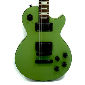 Guitare électrique de style <span class=keywords><strong>Les</strong></span> <span class=keywords><strong>Paul</strong></span> en édition limitée Eastern Music Hardluck Kings BOSSMAN IRISH MOSS, finition satinée mate vert olive, avec étui - Product Image 5