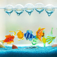 Ornement de poisson en verre coloré fait main, décoration d'aquarium, poisson rouge mignon de dessin animé, poisson queue de hirondelle, artisanat d'été