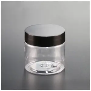 Plástico claro jar 50g luxo plástico vazio frasco de creme frascos cosméticos com tampas creme facial embalagem garrafa creme cosmético