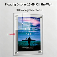 Cadre photo flottant transparent en acrylique personnalisé, cadre d'affichage imprimé transparent, support mural pour affiche personnalisé