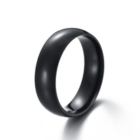 Bague en acier inoxydable ShuoyeW 4/6/8MM, argent, noir, plaqué or, sphérique, logo personnalisé, bague basique en acier inoxydable, bague de doigt 421