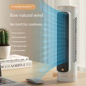 Ventilador de Torre Eléctrico Portátil de 3 Velocidades, Diseño que Ahorra Espacio, Bajo Precio, Plástico, Mecánico, con Batería, para Uso Doméstico, Solar - Product Image 3