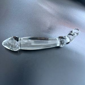 Anal Vergnügen Sexspielzeug Glas Anal Dilatator Dual Ended Curved Massage gerät Intim spielzeug Anus Masturbation Pyrex Glas Anal Dildo - Product Image 3