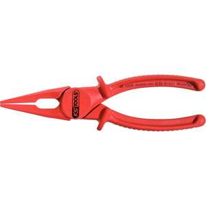 KS TOOLS - 117.1640 Plastic <b>flat</b> <b>nose</b> <b>pliers</b> with protective insulation, 200mm 1000V INSULATED <b>PLIERS</b> AND CUTTERS - Product Image 1