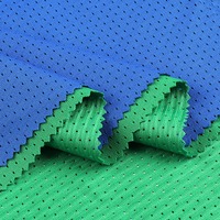 Tissu en maille œil-de-perdrix en polyester de couleur personnalisée en rouleau, tissu en polyester ajouré tricoté pour le sport