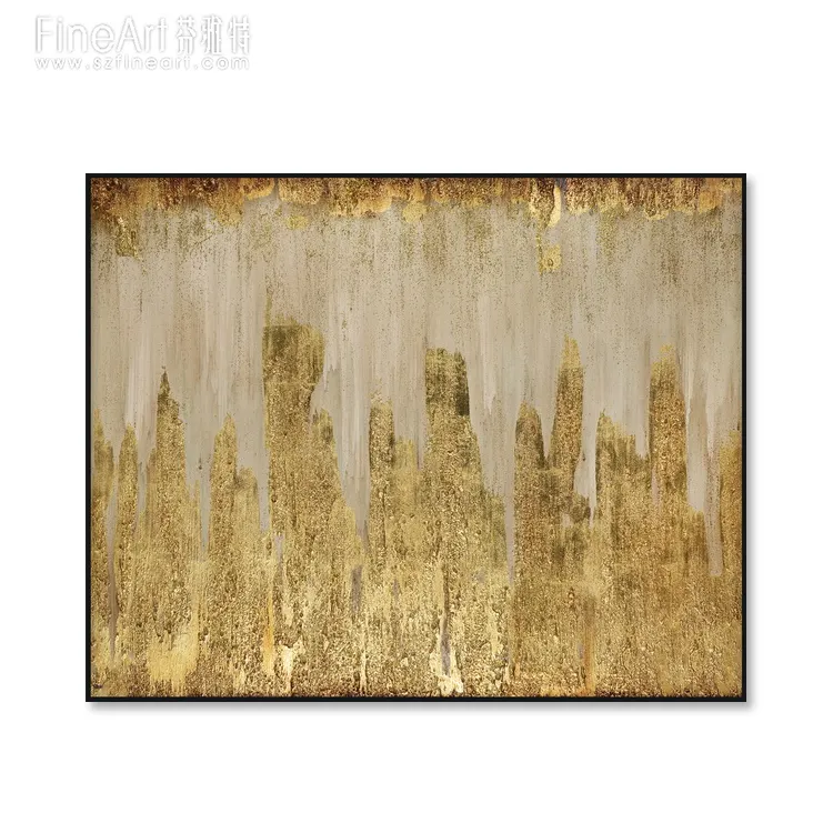 New Design Original China Fine Art Company Handmade Gold Foil Painting