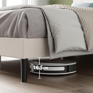 Khung giường nền tảng khung giường với đầu giường bọc, khung mạnh mẽ và thanh gỗ hỗ trợ - Product Image 4