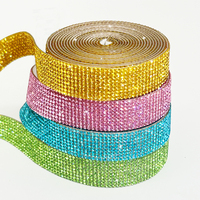 Vente en gros grand rouleau adhésif strass autocollant cristal diamant maille ruban ruban Strass garniture baguage bricolage voitures décoration artisanat