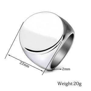 Men's Stainless Steel Round <b>Ring</b> 22mm Gold & Black Plated Simple Geometric Style Fashion Jewelry Gift - Product Image 5