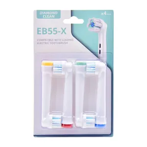 หัวแปรงสีฟัน Eb55-X 4ชิ้น/แพ็คสำหรับเปลี่ยนหัวแปรงสำหรับหัวแปรงสีฟันไฟฟ้าในช่องปาก