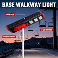 Lampu Taman Tenaga Surya Terintegrasi 300W Cangkang Merah Hitam Kustom dengan Berbagai Mode Kontrol untuk Kebun, Halaman, Area Penanaman, dan Jalan