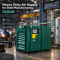 Compresseur d'air rotatif industriel à vis de 160 kW, haute performance, 8, 10, 13 bars, compresseur électrique pour l'acier et l'industrie manufacturière lourde