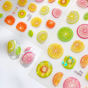 YITU formica diagramma doppio strato fetta di frutta adesivi per <span class=keywords><strong>Nail</strong></span> <span class=keywords><strong>Art</strong></span> estate dolce piccola frutta fresca decorazione adesivi YT5846 - Product Image 4