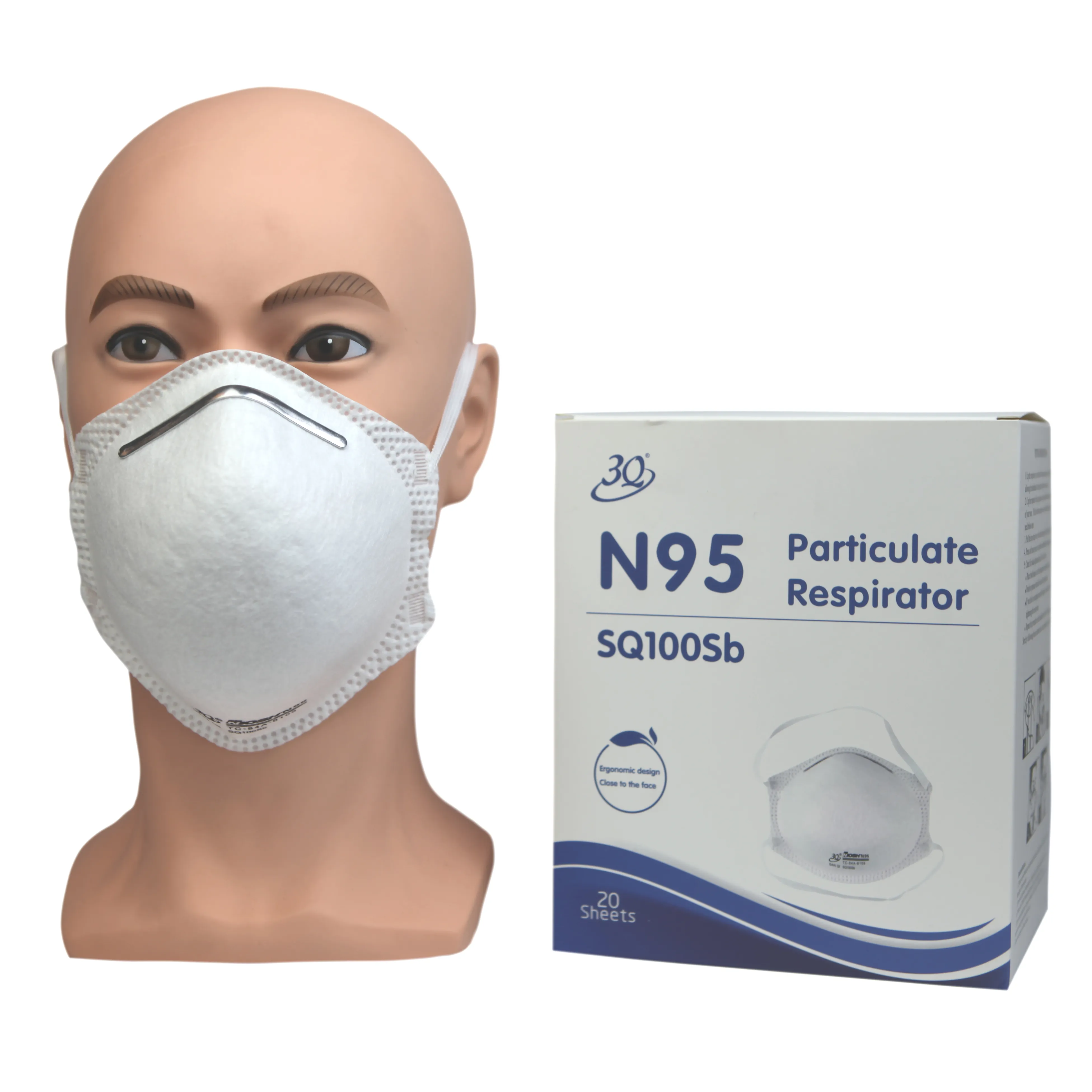 तेजी से वितरण 3Q ब्रांड 4 परत पार्टिकुलेट श्वासयंत्र Niosh N95 कप आकार Headloops धूल N95 डिस्पोजेबल चेहरे नकाब