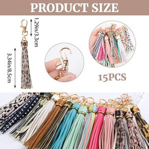 Exceptional Grade PU Leather Tassel Charms with Lobster Swivel Swivel Clasp Colorful Tassels for Luxury Purse Decoration - Product Image 2
