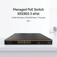 TiNCAM Smart Networking Full Gigabit 16 + 2 POE Switch con 2 * Módulo SFP 1 * Consola 48V Soporte Cámara IP NVR AHD CCTV