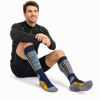 Chaussettes de ski thermiques hautes jusqu'aux genoux, chaussettes tubulaires rembourrées pour le snowboard et les sports de plein air