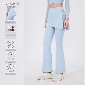 Nuovi Pantaloni da Yoga a Vita Alta con Pieghe per <span class=keywords><strong>Donna</strong></span>, Set Due Pezzi Stile Snellente, Leggings Svasati da Yoga per Signore - Product Image 1