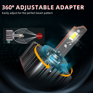 8700LM D1S D1 <b>LED</b> Headlight Conversion Kit 6500K Three Copper <b>Tube</b> Turbo Cooling Fan High Power Auto Replacement Bulb - Product Image 5