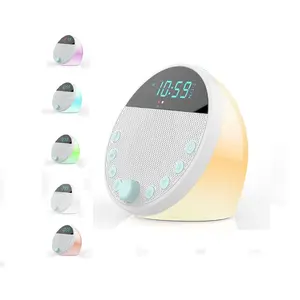 Akıllı beyaz gürültü makinesi doğal sesler gece lambası ile taşınabilir hoparlör beyaz gürültü ses makinesi