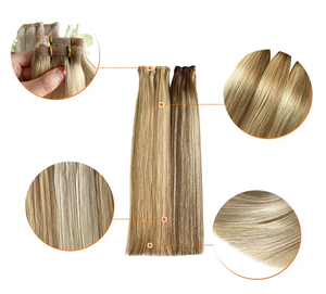 Jasmine beauty Flat Weft Hair Extensions for Salon Double Drawn 100% Remy Virgin Hair Seamless Natural Color Wholesale - Product Image 5