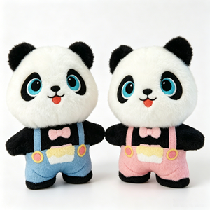 Juguetes de Peluche de Panda de Dibujos Animados con <span class=keywords><strong>Ojos</strong></span> Grandes y <span class=keywords><strong>Brillantes</strong></span>, Suaves y Esponjosos, de 8 Pulgadas, Animales de Peluche, Juguetes de Anime para Niños, para Máquinas de Garra - Product Image 1