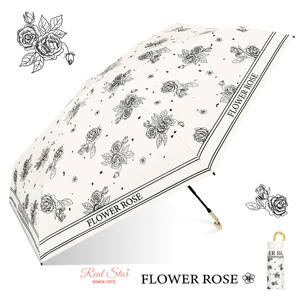 RST cinq plis doré J poignée Mini parapluie de poche femme <span class=keywords><strong>Anti</strong></span> <span class=keywords><strong>UV</strong></span> Rose fleur impression soleil parapluie <span class=keywords><strong>Parasol</strong></span> - Product Image 2