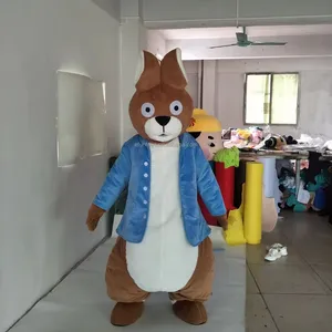 Efun MOQ 1 PC Brown peter Rabbit Mascot Bunny Costume Plush Adult Mascot Bunny Rabbit Fancy Dress Costume Easter Party For Adult