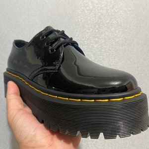 Mocassins à semelle épaisse et coupe basse avec 3 trous, style britannique classique, décontractés et polyvalents, adaptés aux étudiants, rehaussant la taille - Product Image 3