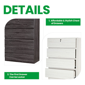 Oem Tùy Chỉnh Trắng/Dark Oak Handleless 4-Ngăn Kéo Tối Giản Ngực Chức Năng Lưu Trữ Organizer Cho Biệt Thự Khách Sạn Hoặc Căn Hộ - Product Image 4