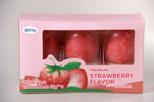 Thực phẩm đạt chứng nhận Halal. Kem hình trái cây Kem virus Kem phủ sô cô la Nguồn sữa cao cấp Kem trái cây dâu tây - Product Image 2