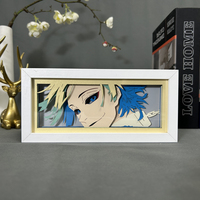 Blue Lock Michael Kaiser Anime boîte à lumière MDF cadre en bois découpé au Laser papier Lightbox Manga Led veilleuse pour décor de chambre