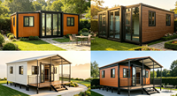 Maison mobile extensible de 20 pieds avec toilettes, 1 à 4 pièmes, design moderne, fenêtres à rupture de pont thermique, installation rapide, transportable, pour extérieur
