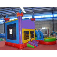 Château gonflable commercial en PVC avec toboggan et piscine à jets d'eau pour fêtes d'enfants, certifié CE
