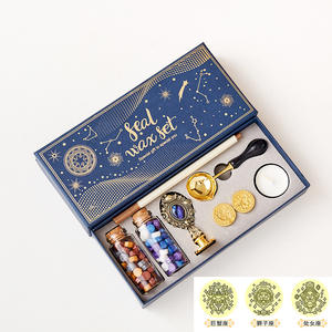 Constellation oeuvre personnalisée poêle à fondre coffret en bois ensemble de timbres de cire sceau de mariage - Product Image 5