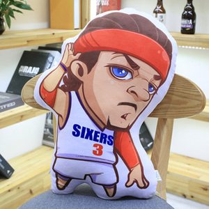 2024 figurines de basket-ball <span class=keywords><strong>NBA</strong></span> bonne qualité dessin animé coton lin taie d'oreiller taie d'oreiller oreillers en forme spéciale personnalisés - Product Image 4