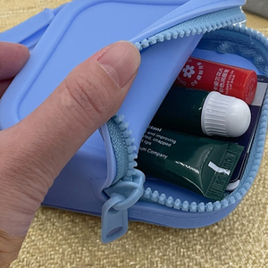 Mini <span class=keywords><strong>Borsa</strong></span> in Silicone per Trucchi con Coperchio Antipolvere, Piccola <span class=keywords><strong>Borsa</strong></span> Portamonete, <span class=keywords><strong>Organizer</strong></span> da Viaggio per Cosmetici e Articoli da Toilette - Product Image 3