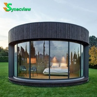 Cabine de Glamping RH50 Pratique pour l'Expédition et le Chargement, Maisons Préfabriquées en Bois, Maison Ronde en Bois de Luxe, Maisons Circulaires