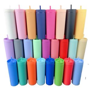 Gobelet isotherme mince et élégant en acrylique mat de 16 oz, sans BPA, écologique, personnalisable, avec couvercle à paille pour DIY – Meilleures ventes - Product Image 4