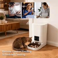 Distributeur automatique intelligent pour animaux de compagnie 6,5 L avec caméra 2MP grand angle 180°, surveillance vidéo via application Tscloud et audio bidirectionnel pour chats et chiens