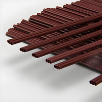 Produits en plastique PLA jetables anti-brûlure Emballage indépendant Ensemble de paille à café à trois trous Boissons à deux trous droites