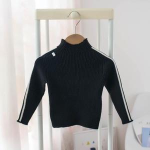 Suéter KS7076 a Rayas en las Mangas para Niños de 1 a 5 Años, Suéter Liso de Cuello Alto para Niños - Product Image 4