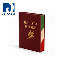 Service d'impression professionnel de livres de recettes reliés, avec bords tri-couleurs pulvérisés et solutions de dorure à chaud pour livres de cuisine