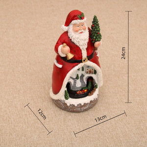Factory Christmas LED Lights Multi-functional Santa <b>Music</b> <b>Box</b> Rotating Resin Decoration Ornament Cross-Border Christmas Gift - Product Image 2